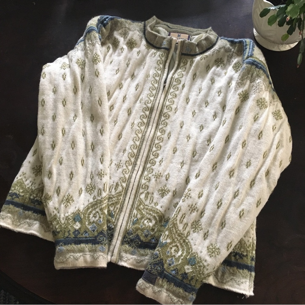 Dale of Norway Women’s New Wool Sweater Jacket Full Zip Lined Sz Large Beautiful